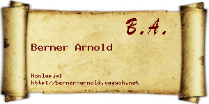 Berner Arnold névjegykártya