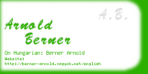 arnold berner business card